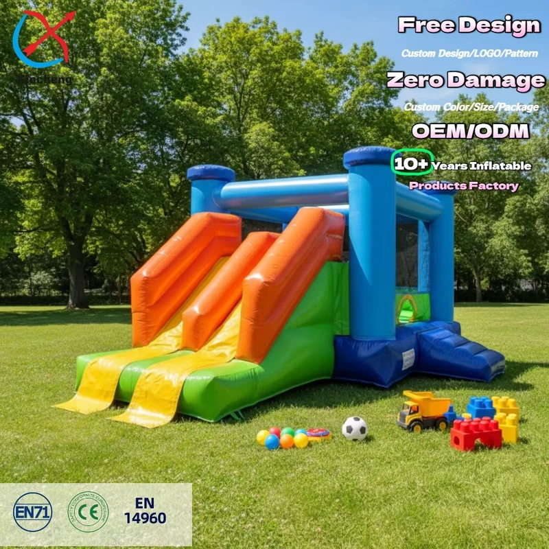Maison gonflable avec toboggan, château gonflable avec toboggan sec pour enfants