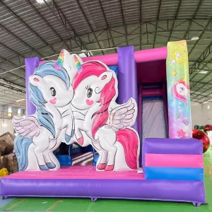 Inflatable Bounce House With Slide Inflatable Jumper Combo Kids Unicorn Inflatable Jumping Castle