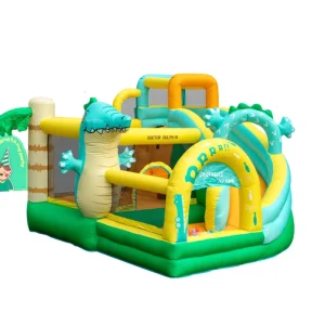 Inflatable Bounce House for Kids 5-12 Outdoor & Indoor Use 420D+840D Fabric 3-Person Capacity Slide & Air Blower