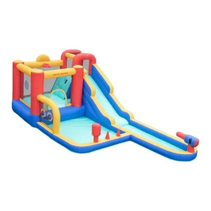 Inflatable Bounce House with Water Slide Jump Bouncy Castle for Indoor Outdoor Use for Home School or Residential Areas