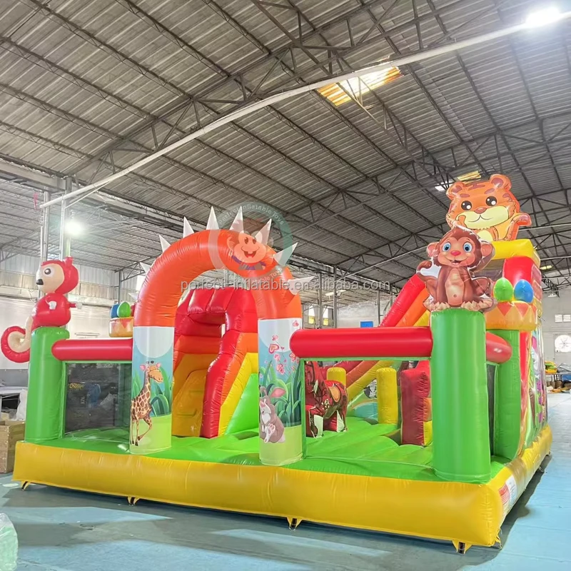 Combo de Salto Inflável com Deslizamento Parque de Saltos Inflável Tema de Animais