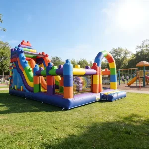 Inflatable Bouncer Building Blocks Slide Bouncy Inflatable Castle Bounce House Inflatable Slide with Blower Kids Adults for Sale