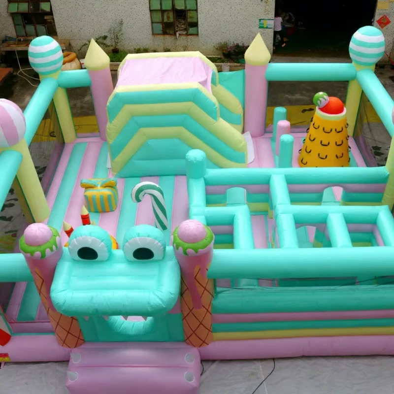 Castillo Inflable para Niños, Casa de Rebote Inflable, Tobogán Inflable con Ventilador