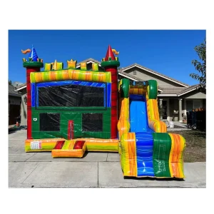 Château gonflable, jeu extérieur, maison à rebond, PVC, combo de saut et glisse pour enfants