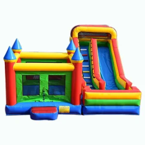 บ้านลมกระโดด สไลด์น้ำ ปราสาทกระโดด คอมโบ ปราสาทกระโดดกลางแจ้ง PVC เป็นมิตรกับสิ่งแวดล้อม