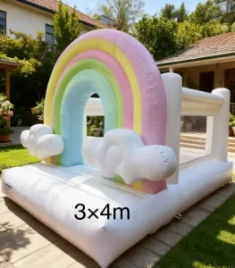 Castillo Inflable de Rebote Burbuja con Aire Bpower para el Cuarto de Juegos de Niños, Material PVC Ecológico