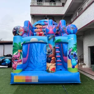 Summer Beach Stitch Inflatable Slide Kids Dry Slide