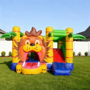 Castillo Inflable de Saltar de Jungle, Castillo de Saltar León, Bouncer Comercial Combo con Tobogán