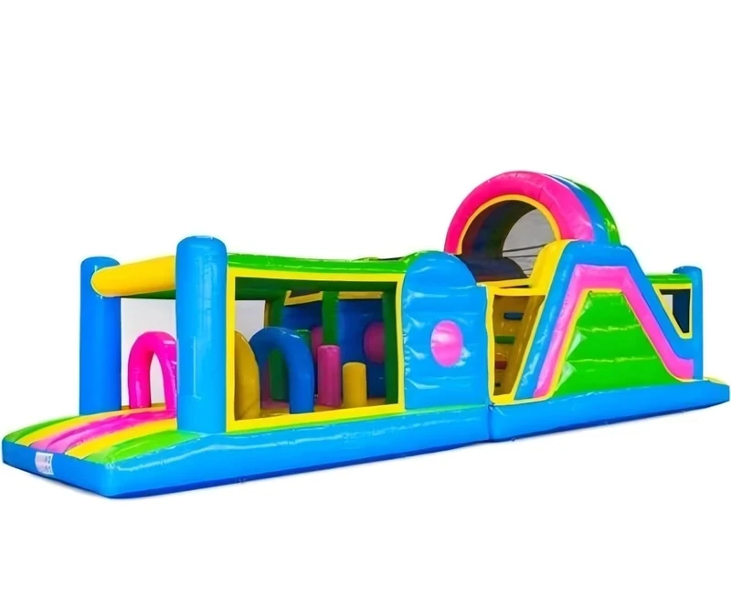 Kastil Bouncy Inflatable Jalur Rintangan dengan Bahan PVC Kapasitas 1200KGS untuk 15 Anak Penggunaan Komersial Daya Tarik Taman Hiburan
