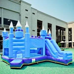 Castello Gonfiabile Bouncing House Combo Scivolo Materiale PVC Cucitura Quadrupla Dimensione Personalizzabile Facile da Montare 5+ Passeggeri
