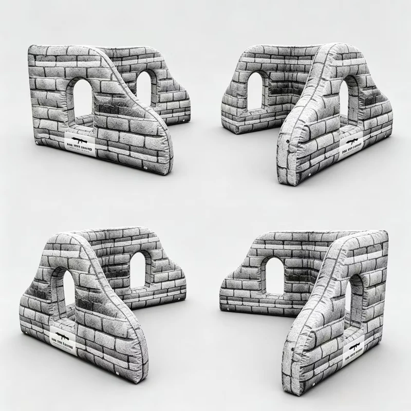 Bunker gonflable mur brisé, bunkers tactiques pour paintball, zone de paintball