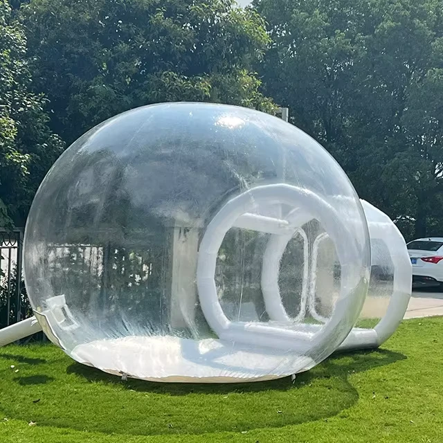 Maison Bulles Gonflable Ronde Transparente Adaptée pour Mariages et Fêtes en PVC de 0,55 mm