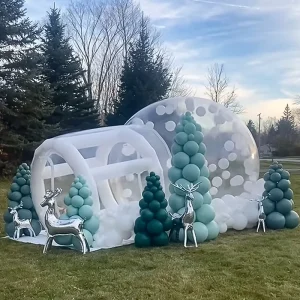 Tienda Inflable Burbuja de Grado Comercial en PVC con Soplador y Bomba, Globo de Domo Transparente para Fiestas de Niños