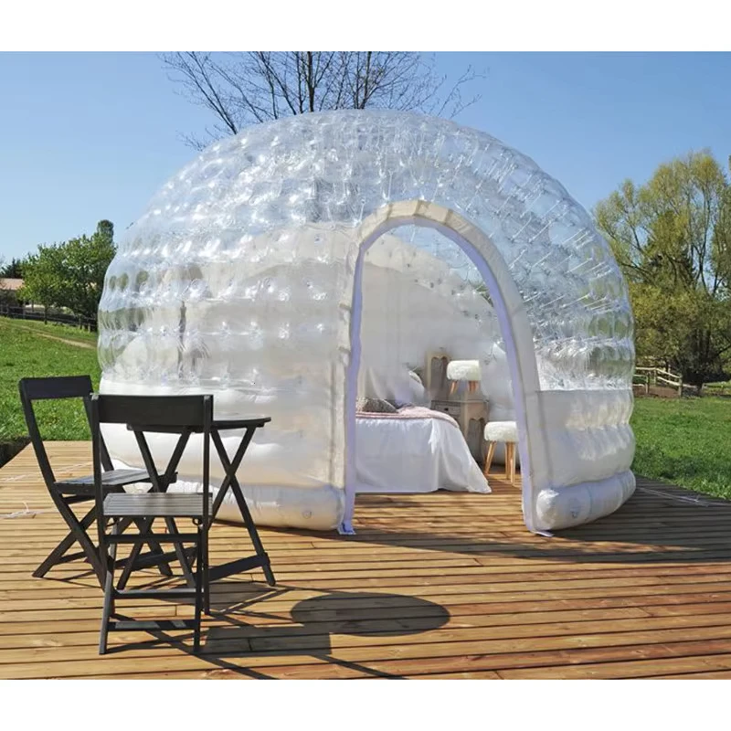 Inflatable Bubble Tent Igloo Transparent Dome with LED Lights for Garden Party Wedding Rental