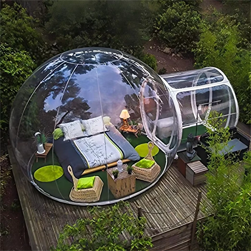 Tenda Gonfiabile a Bolle Trasparente, Casa a Cupola, Tenda da Giardino con Soffiatore, Grandi Tende per Campeggio