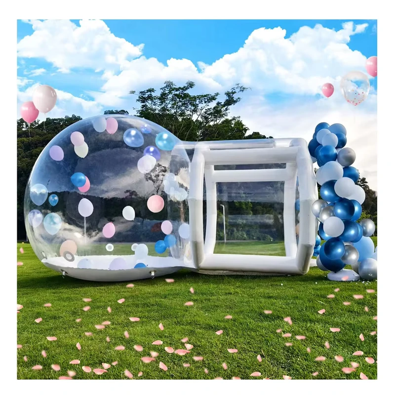 Tienda Burbuja Inflable Transparente con Túneles de 10FT, 13FT y 16FT con Ventilador