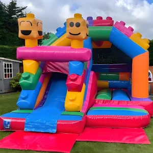 Inflatable Building Block Bouncy Castle Combo Kids’ Jumping Castle Blower With Slide Slip Jumping Castle for Kids