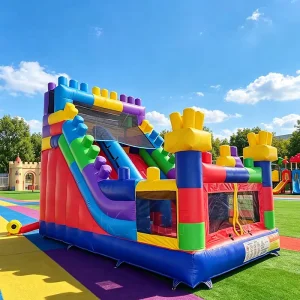 Inflatable Building Blocks Bounce House Combo Kids Inflatable Party Jumping Castle Outdoor Inflatable Bounce Slide for Events