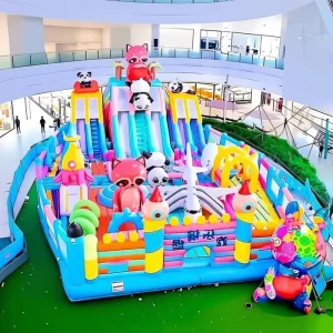Inflatable Building Blocks Castle Bouncy Jumping House Bouncer Combo Slide Blow up Bounce Houses for Kids Adults with Blower