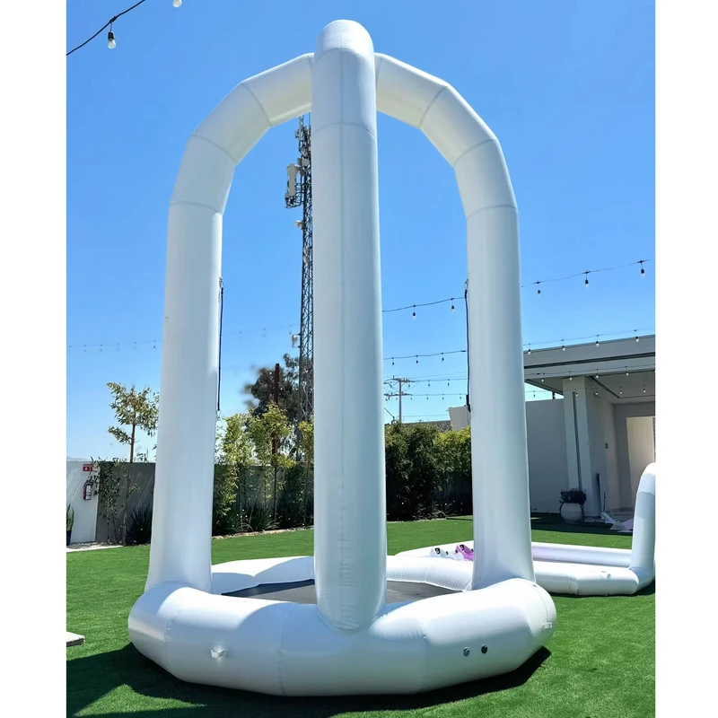 インフレータブルバンジージャンピングトランポリン インフレータブルバンジージャンプ ジャンパー 屋外インフレータブルスポーツカーニバルゲーム 子供イベント用