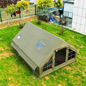 Inflatable Camping Tent Cotton Fabric Waterproof UV Resistant 3 4 Person One Bedroom Living Room