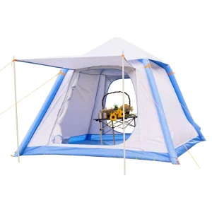 Inflatable Camping Tent Large Air Tent Outdoor Portable Blow Up Shelter UV Resistant Waterproof Family Glamping House