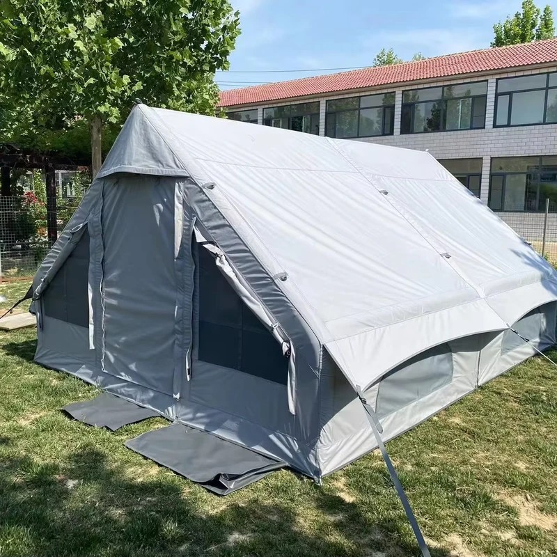 Aufblasbares Campingzelt mit Handpumpe, wasserdicht, winddicht und regendicht, geeignet für alle Jahreszeiten