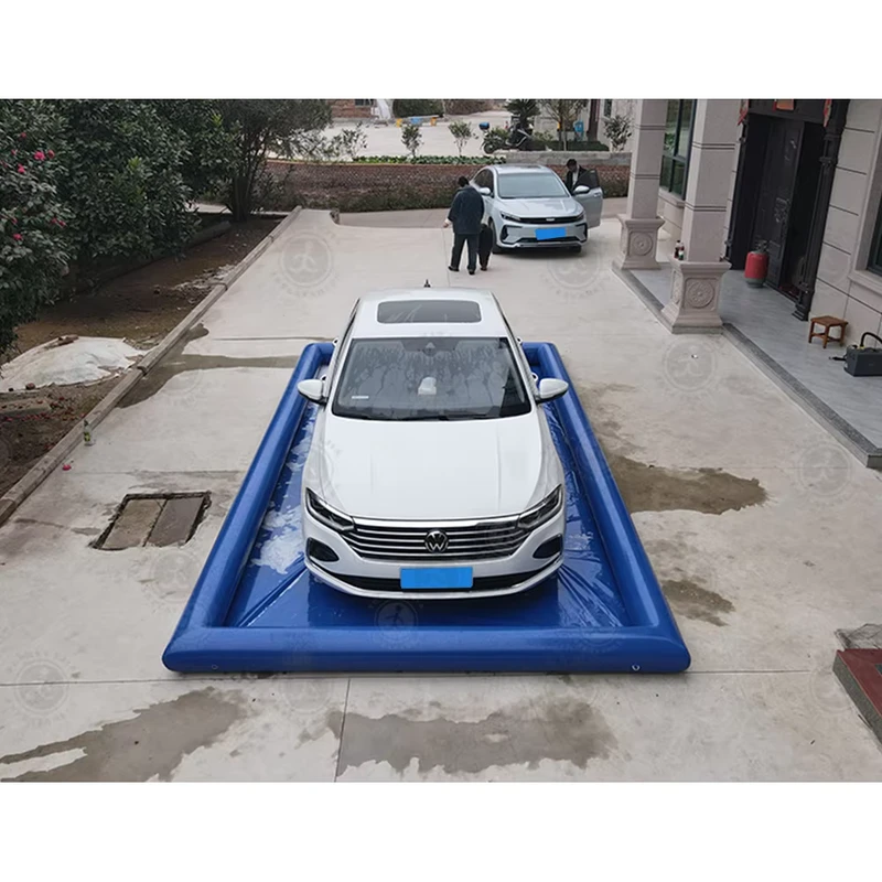 インフレータブルカー洗浄マット 簡単設置エアシールタイプ モバイルインフレータブル洗浄マット エアポンプ付き
