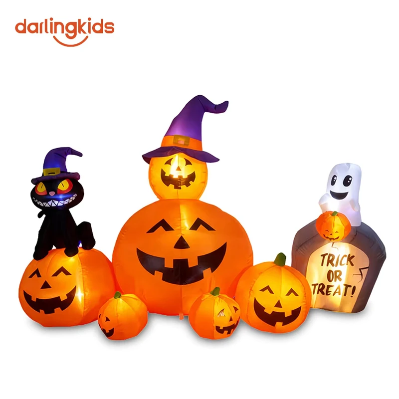 Inflable de calabaza de Halloween simulada de anime de dibujos animados