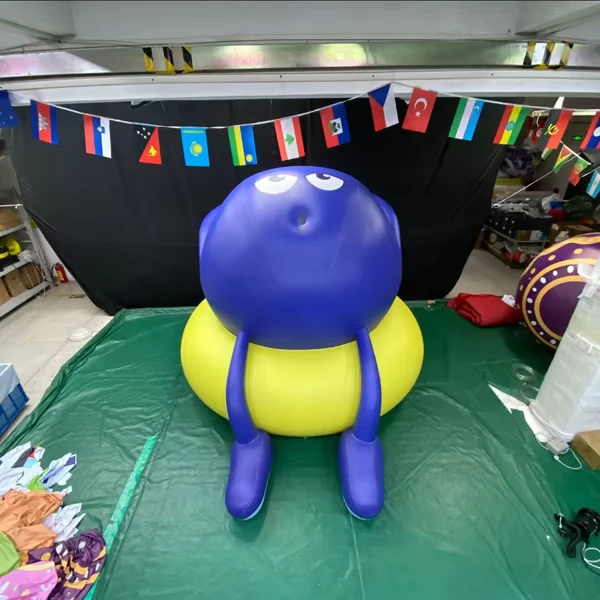 Personaje de Caricatura Inflable con Anillo de Natación Modelo de Aire de PVC Personalizado para Decoración de Eventos