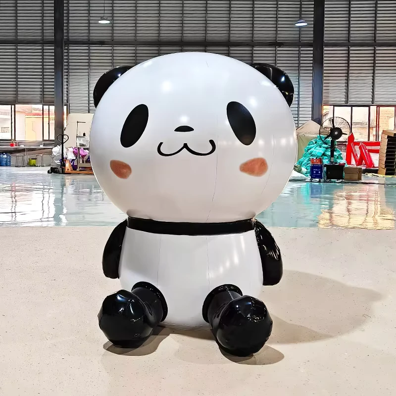ตุ๊กตาหมีแพนด้าอินฟลาตเบิลกันน้ำวัสดุ PVC ทนทาน
