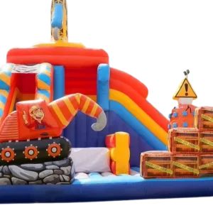 Inflatable Castle Amusement Park Playland with Obstacle Sliding and Jumping Bag Under Construction Bouncy Play Area