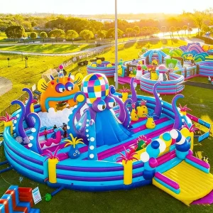 Inflatable Castle Bouncy Castle Commercial Grade PVC Material With Double Slide and Blower for Outdoor Party Rental Kids