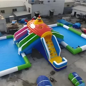 Aufblasbares Schloss Aufblasbare Trampolin-Kombination Rutsche Aufblasbar für Kinder und Erwachsene mit Gebläse