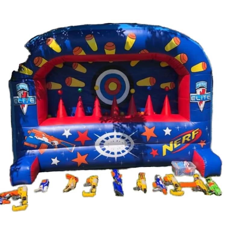 เกมยิงปืนในปราสาทเป่าลม คาร์นิวัล เป้าลอย Nerfwall PVC ขนาดยักษ์ รับประกัน 3 ปี สำหรับทุกเพศทุกวัย 14 ปีขึ้นไป
