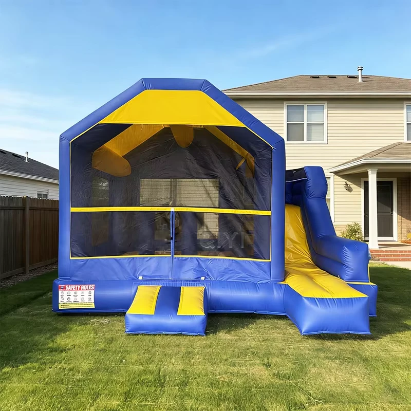 Inflatable Castle and Indoor Amusement Equipment Bounce House Banner Combo Bounce House and Wet Dry Slide