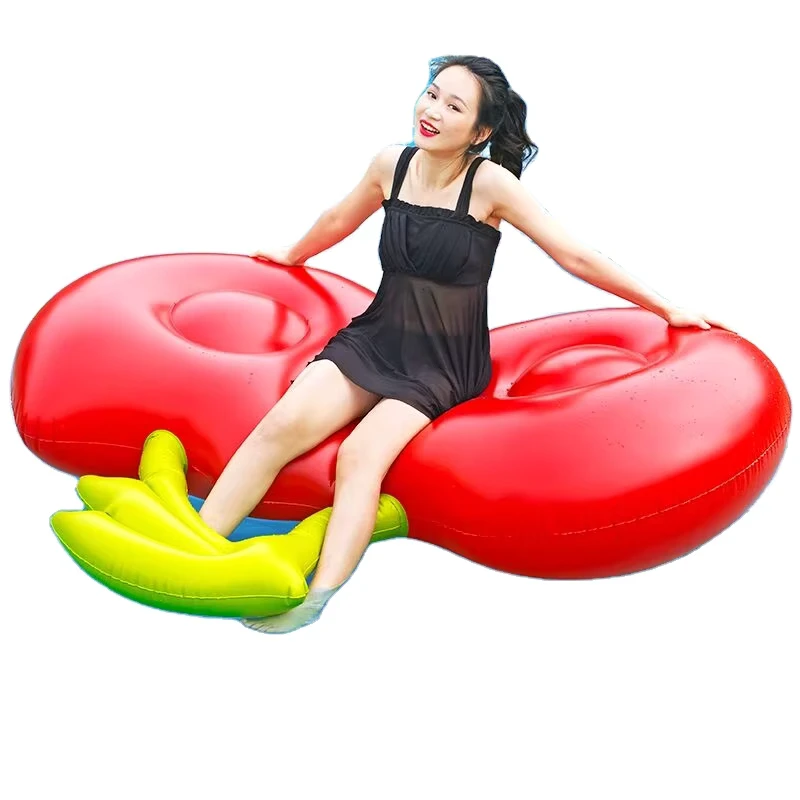 Colchón Flotante Inflable de Cereza, Lilo Lleno de Aire, Lounger para Piscina