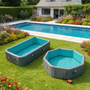 Inflatable Children’s Family Pool Big Size PVC Lightweight Durable Portable Commercial Water Pool with Cushion Foldable
