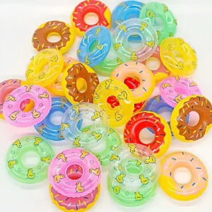 Inflatable Children’s Mini Swimming Ring Eco Friendly Plastic Little Yellow Duck Toy for 0 to 24 Months Bath Water Play