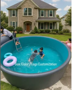 Inflatable Children’s PVC Drop Stitch Swimming Pool Round Shape Durable Swimming Tub