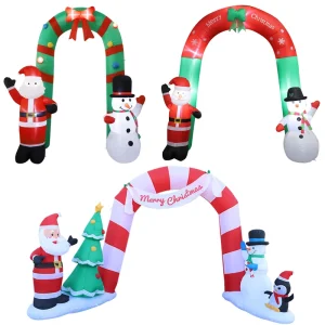 Inflatable Christmas Arch Built-in Reusable Led Lights Outdoor Indoor Holiday Decorations Blow up Lighted Yard Lawn Inflatables