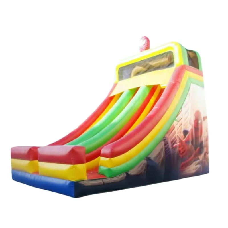 Inflatable Climbing Slide Double Lane Water Dry Slide PVC Material Spider Man Inflatable Slides for Kids and Adults