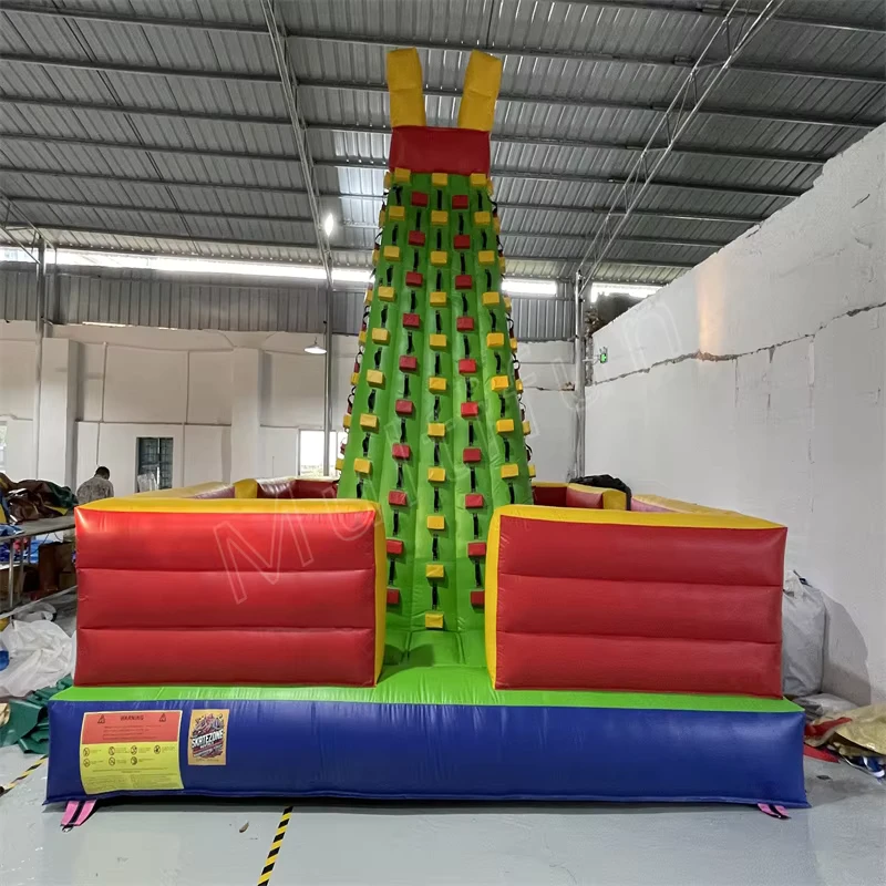 Parete di Arrampicata Gonfiabile per Uso Interno ed Esterno Parco Avventura Trampolini Gioco Sportivo 0,55mm PVC Telone Certificato CE EN71 EN14960