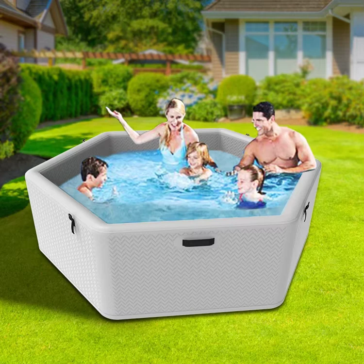 Vasca da Bagno Gonfiabile per Immersione Fredda Esagonale Ottagonale Drop Stitch per 8-10 Persone 660Gal Spa da Recupero Personalizzato Esterno CE ISO ROHS