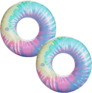 Inflatable Colorful Graffiti Swim Ring Tube Pool Accessories Toys Swimming Tubes Rings with Handles Cup Holder for Kids Adults