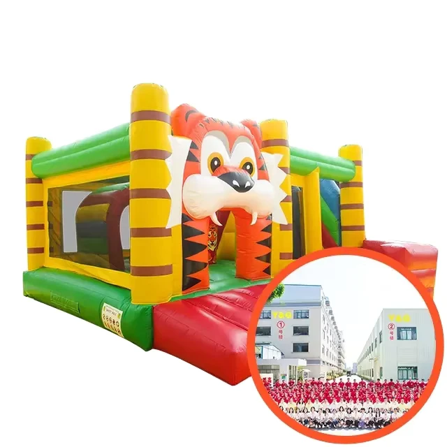 Opblaasbare Combi Bouncer 15x15 Binnen Tijger Opblaasbare Springkasteel Obstakelbaan Combi ISO Opblaasbare Combi