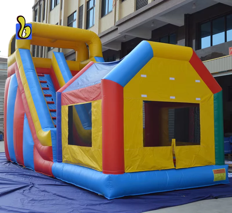 Combo de casa inflable comercial con gran tobogán