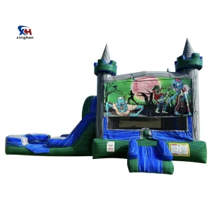 Château gonflable Combo rose 4 en 1, maison de saut aquatique gonflable, château gonflable commercial pour enfants, toboggan Hupfburg Combo