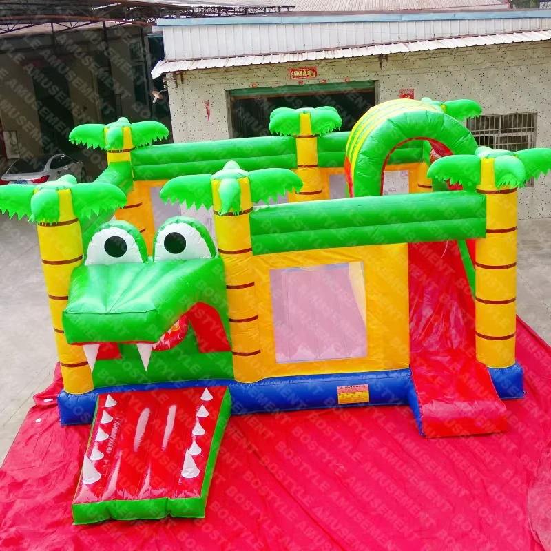 Escorrega Inflável Combo com Casa de Saltos Certificada CE Capacidade de 100-500kg Garantia de 3 Anos