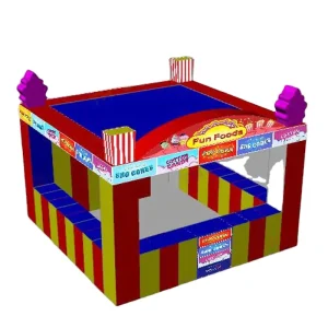 Stand de concesiones inflable, puesto de bocadillos hinchables, tienda de golosinas de carnaval